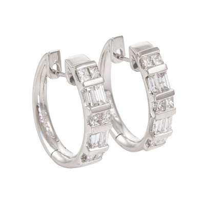 1.00ct Diamond Hoop Earrings
