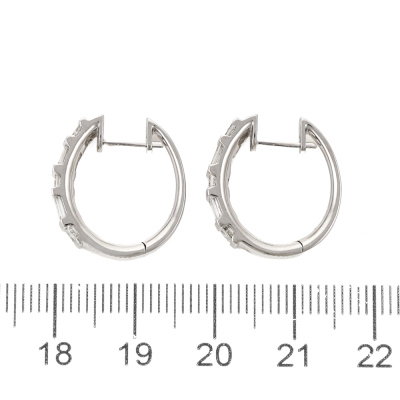 1.00ct Diamond Hoop Earrings - 2