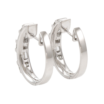 1.00ct Diamond Hoop Earrings - 3