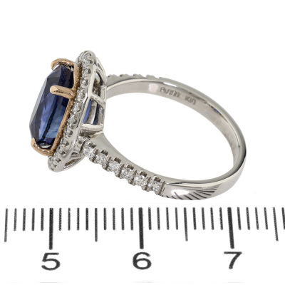 3.78ct Sri Lankan Sapphire & Diamond Ring GRS - 3