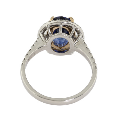 3.78ct Sri Lankan Sapphire & Diamond Ring GRS - 5