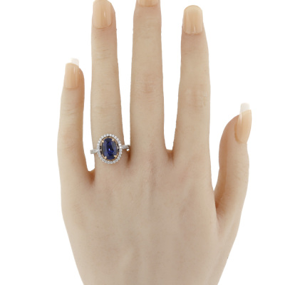 3.78ct Sri Lankan Sapphire & Diamond Ring GRS - 7