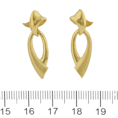 Gold Drop Earrings, 24ct 8.8g - 2