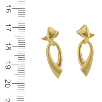 Gold Drop Earrings, 24ct 8.8g - 3