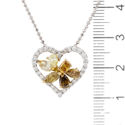 White & Fancy Colour Diamond Pendant 1.89ct - 3