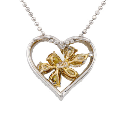 White & Fancy Colour Diamond Pendant 1.89ct - 4