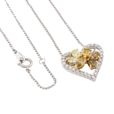 White & Fancy Colour Diamond Pendant 1.89ct - 6