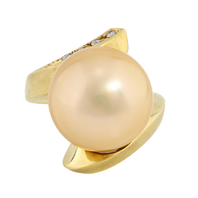 15.1mm South Sea Pearl & Diamond Ring - 2
