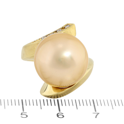 15.1mm South Sea Pearl & Diamond Ring - 3