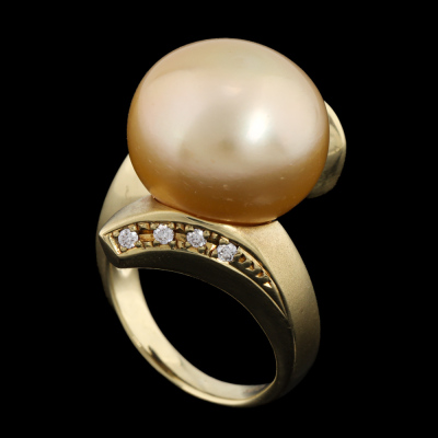 15.1mm South Sea Pearl & Diamond Ring - 6