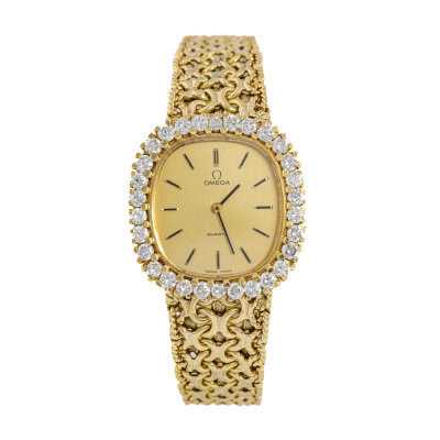 Omega 18ct Yellow Gold Diamond Watch 55.6g