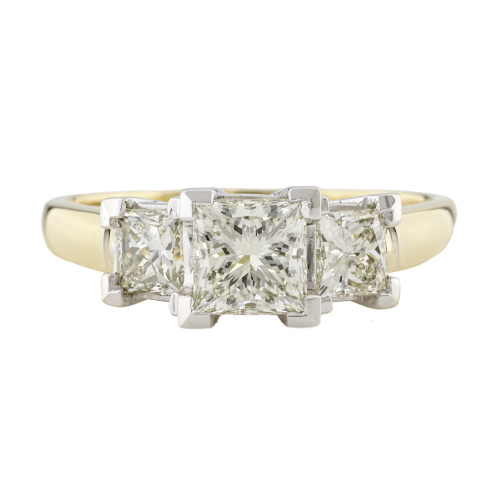 2.00ct Princess Cut Diamond Trilogy Ring