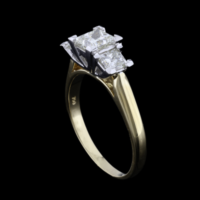 2.00ct Princess Cut Diamond Trilogy Ring - 6