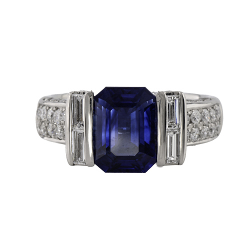 3.41ct Sri Lankan Sapphire & 1.03ct Diamond Ring GRS