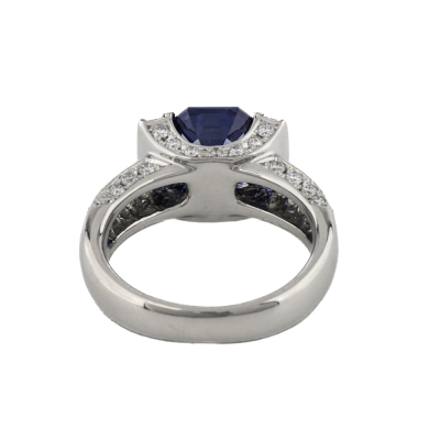 3.41ct Sri Lankan Sapphire & 1.03ct Diamond Ring GRS - 5