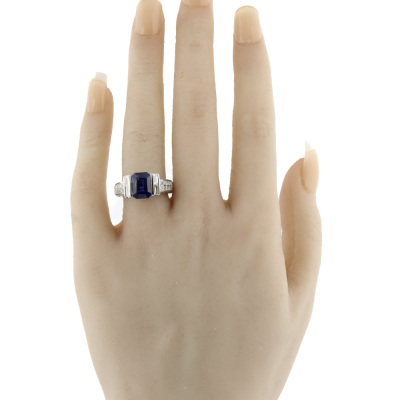 3.41ct Sri Lankan Sapphire & 1.03ct Diamond Ring GRS - 7