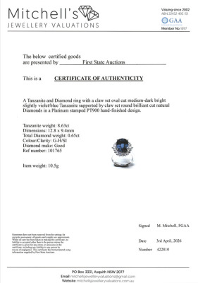 8.63ct Tanzanite and Diamond Ring - 4