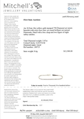 3.87ct Diamond Tennis Bracelet - 4