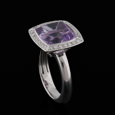 6.50ct Amethyst & Diamond Ring - 6