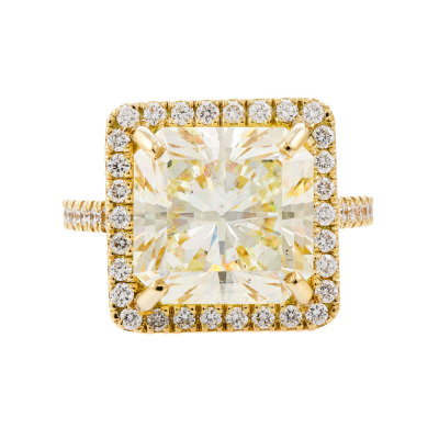 7.08ct Centre Diamond Halo Ring GIA N SI2