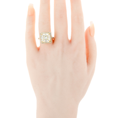 7.08ct Centre Diamond Halo Ring GIA N SI2 - 2