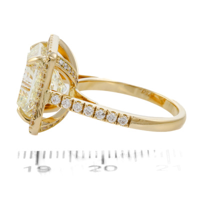7.08ct Centre Diamond Halo Ring GIA N SI2 - 5