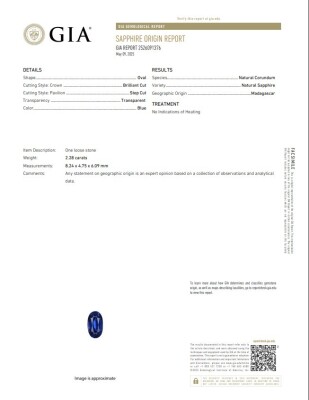 2.28ct Unheated Madagascan Sapphire Ring GIA - 4
