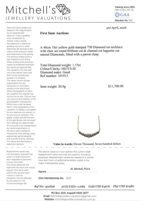 1.15ct Diamond Necklace, 18ct Gold 20.9g - 4
