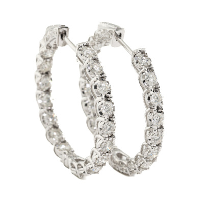 2.01ct Diamond Hoop Earrings