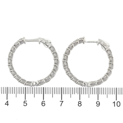 2.01ct Diamond Hoop Earrings - 2