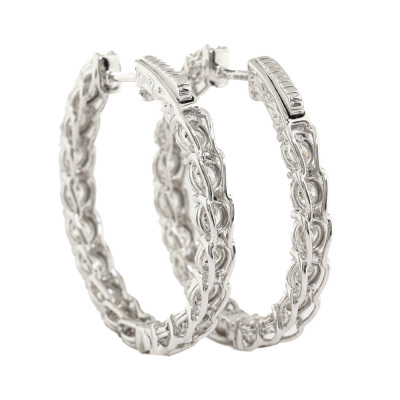 2.01ct Diamond Hoop Earrings - 3