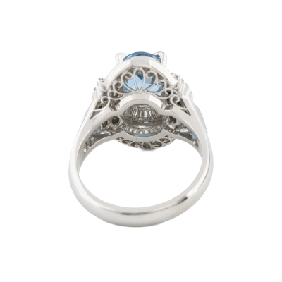 1.04ct Aquamarine & Diamond Ring Platinum - 7