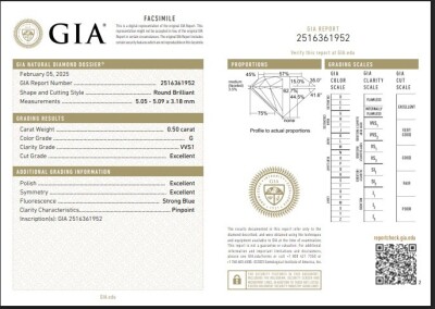 1.00ct Diamond Studs GIA G VVS1 - 3