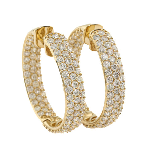 4.01ct Diamond Hoop Earrings