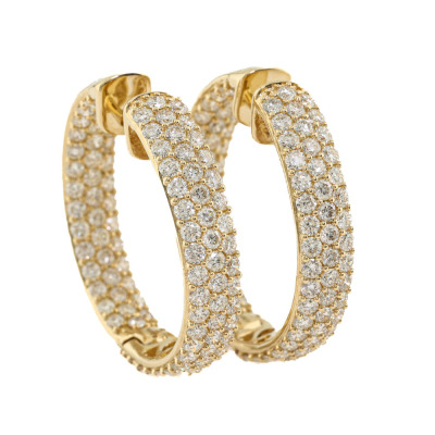 4.01ct Diamond Hoop Earrings