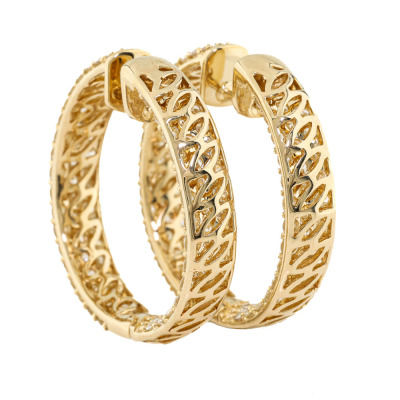 4.01ct Diamond Hoop Earrings - 2