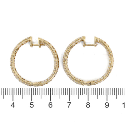 4.01ct Diamond Hoop Earrings - 3