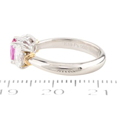 0.50ct Pink Sapphire & Diamond Ring - 4