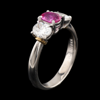 0.50ct Pink Sapphire & Diamond Ring - 6