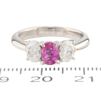 0.50ct Pink Sapphire & Diamond Ring - 7