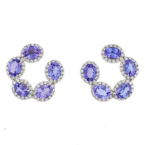 10.00ct Tanzanite & 1.60ct Diamond Earrings