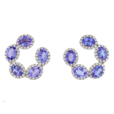 10.00ct Tanzanite & 1.60ct Diamond Earrings
