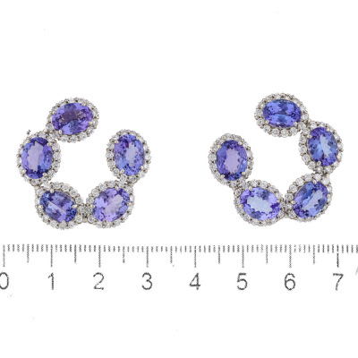 10.00ct Tanzanite & 1.60ct Diamond Earrings - 2