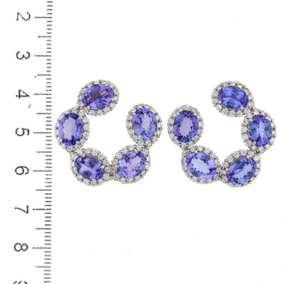 10.00ct Tanzanite & 1.60ct Diamond Earrings - 3