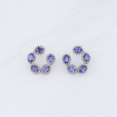 10.00ct Tanzanite & 1.60ct Diamond Earrings - 6