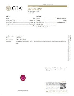 2.09ct Burmese Ruby & Diamond Ring GIA - 4