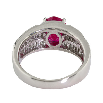 2.09ct Burmese Ruby & Diamond Ring GIA - 5