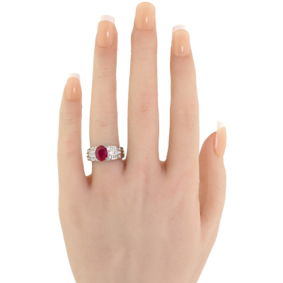 2.09ct Burmese Ruby & Diamond Ring GIA - 7