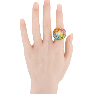 14.79ct Multicolour Gemstones & Diamond Ring - 6