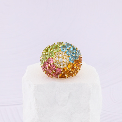 14.79ct Multicolour Gemstones & Diamond Ring - 7
